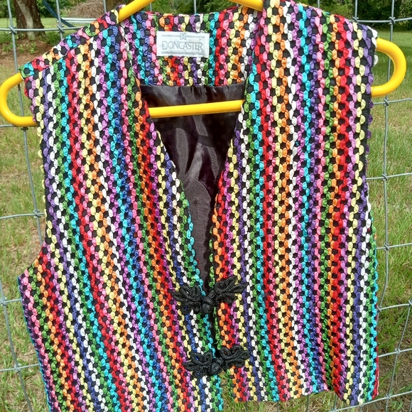 Vintage USA Doncaster Ribbon Weaved Groovy Vest - Picture 1 of 3